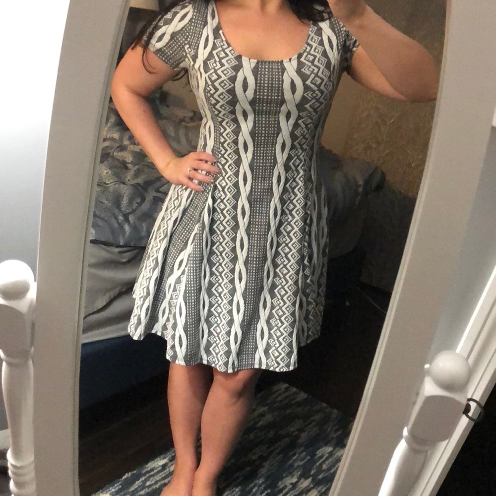 Cute Grey & White Dress